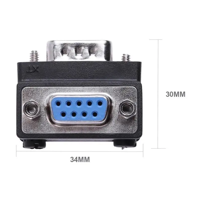 DB9 9 контактный последовательный разъем гнездо штекер адаптер под прямым углом 90