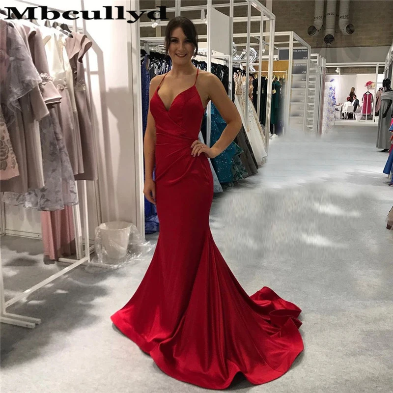 Mbcullyd красные платья для выпускного вечера с открытой спиной длинное формальное