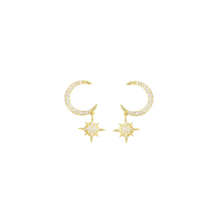 

XF-EH019 Womens Fashion Korean Earrings Jewelry for Women Star Moon Pendant Earrings Dangle Earring Gift Earrings for Women 2020