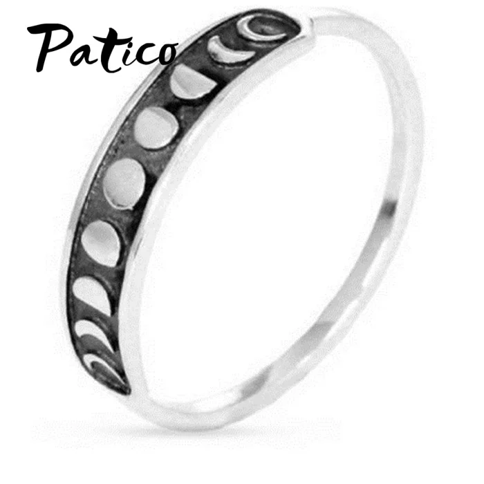 

Новое Стильное кольцо из стерлингового серебра 925 пробы с символом Луны для женщин и мужчин, обручальное кольцо на палец, оригинальные ювели...