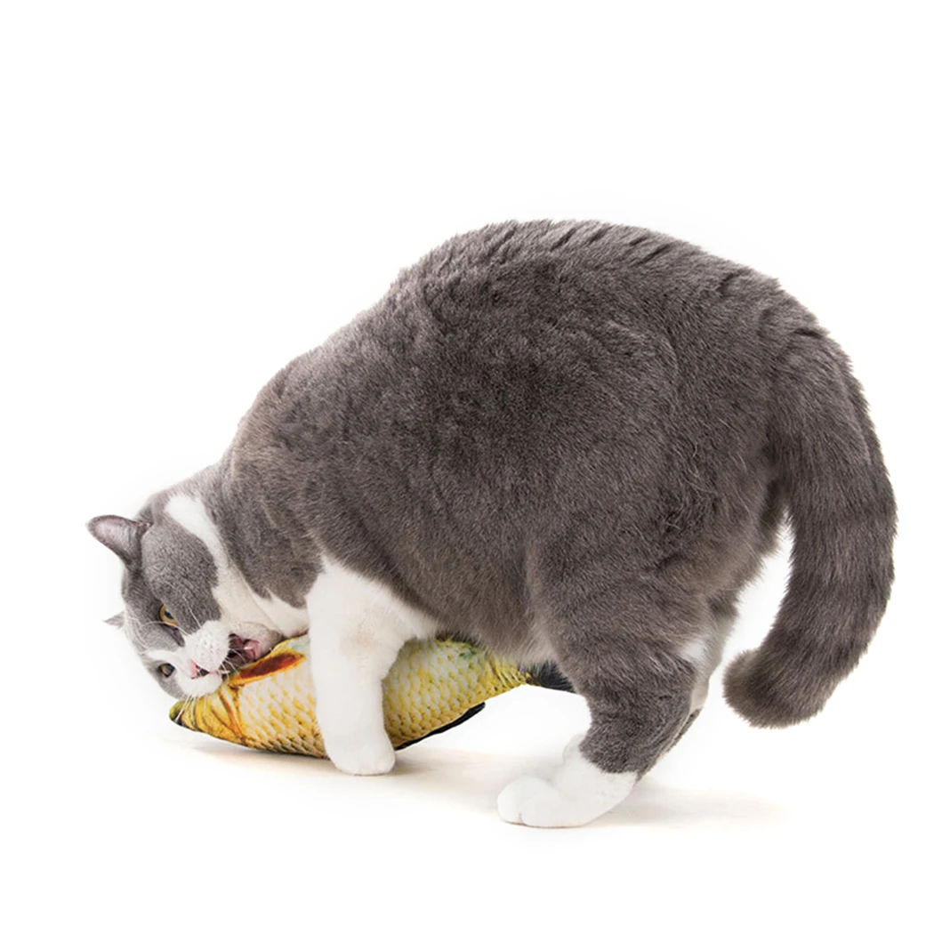 

7.87in Pet Toy Fish Shape Bite Resistant Catnip Cat Toy Pet Chew Toy
