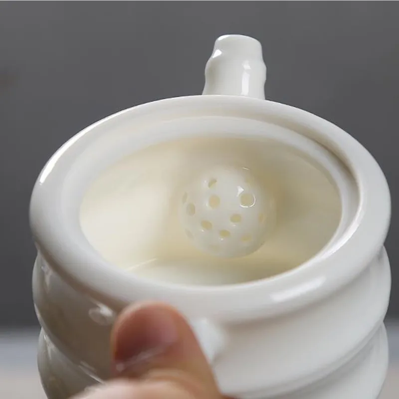 Ручной работы чайный набор кунг-фу белый фарфоровый чайник один xishi носить всем