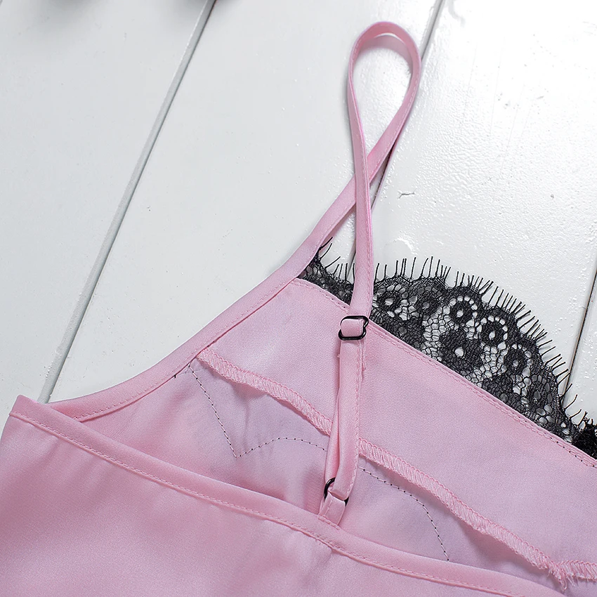 Suphis цветочный кружевной розовый топ на бретельках пижама женский черный