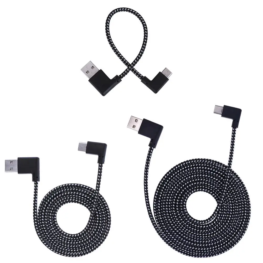 L-образный разъем USB Type-c 0 2/1/2 м зарядный кабель под углом 90 градусов в нейлоновой