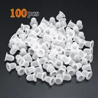 100Pcs Disposable Tattoo Ink Cup SmallBig Size Silicone Permanent Tattoo Makeup Eyebrow Makeup Pigment Container Caps
