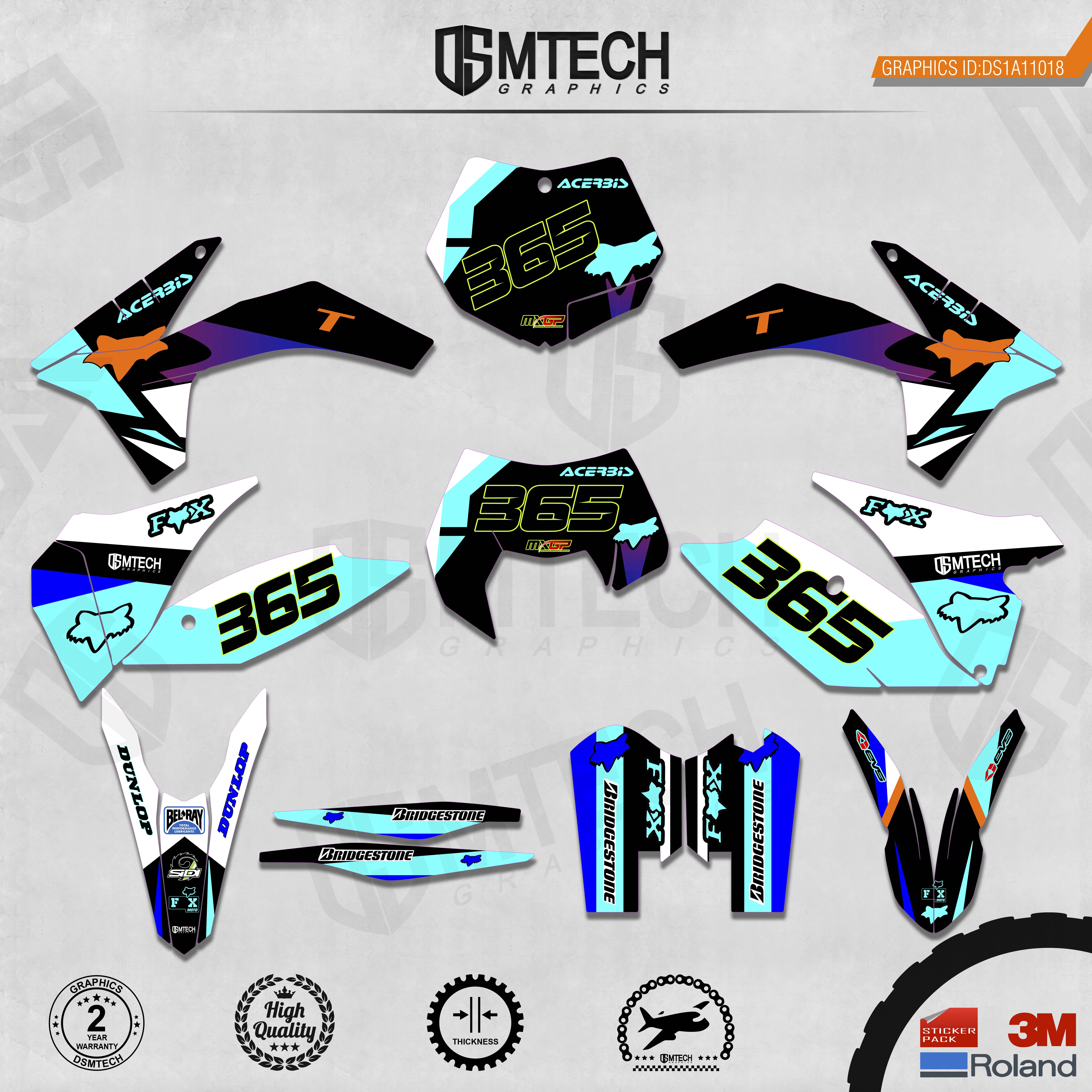 DSMTECH Customized Team Graphics Backgrounds Decals 3M Custom Stickers For  2011-2012 SXF  2012-2013EXC  018
