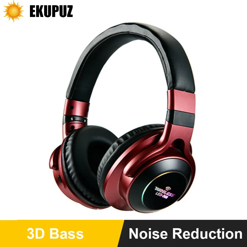 Светящиеся Bluetooth наушники 3D стерео гарнитура складные Игровые с - Цена: 