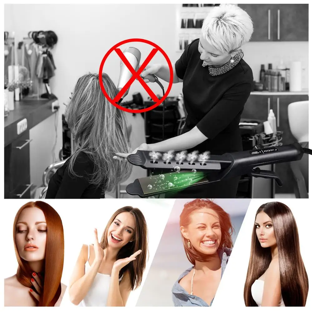 

2021 Hair Straightener Brush Electric Hot Comb Straightening LCD Display Hair Iron Heating Comb Straightener Men Beard Brush