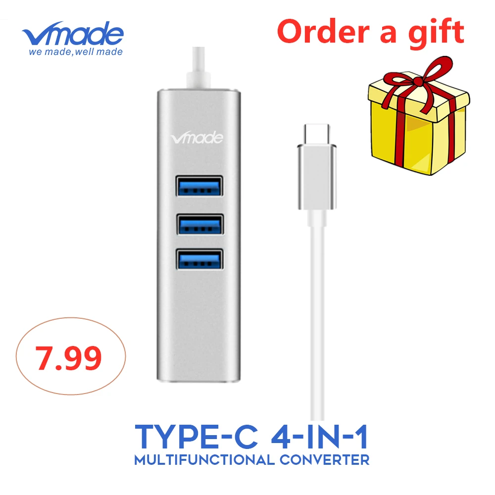 Vmade USB 3 0 концентратор высокой Скорость USB3.0 для RJ45 Ethernet адаптер разветвитель 1000