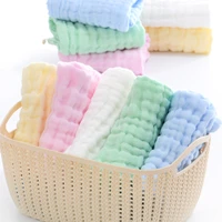 6 layers solid color baby cotton washcloth towel children handkerchief infant face towel gauze saliva towel kf230