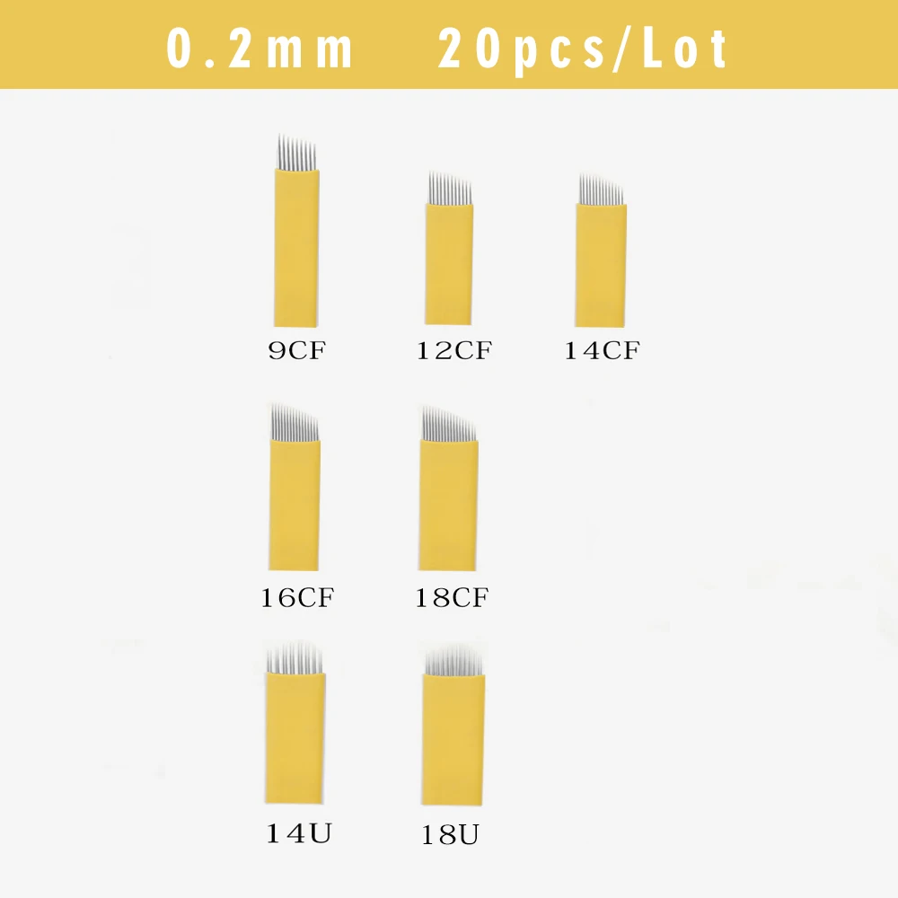 BMX 20 шт. Перманентный макияж бровей Тату лезвие микроблейдинг иглы для 3D вышивки