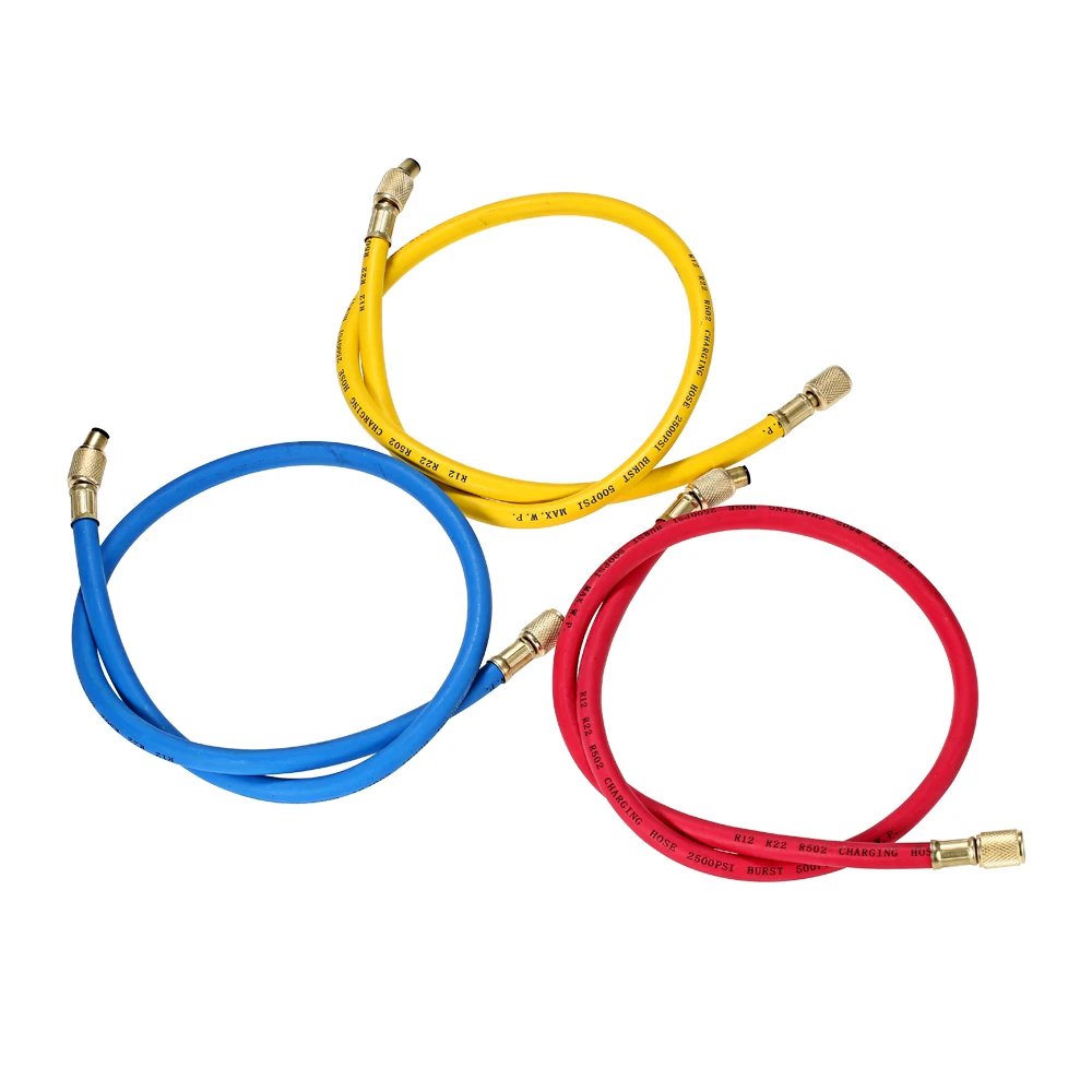 3 шт. 1/4 дюйма SAE Universal R12 R22 R502 комплект датчиков трехцветные зарядные шланги для