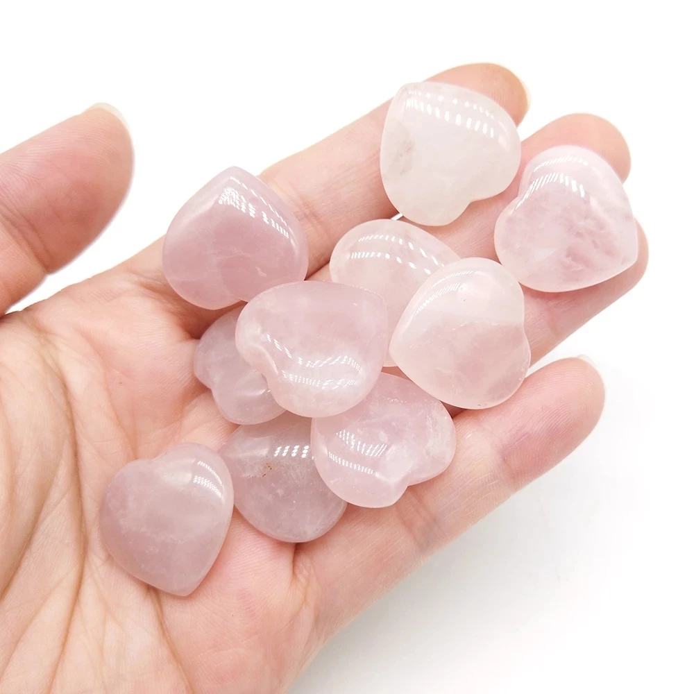 

Natural Heart Shaped Crystals Stone Mini 2cm Ornament Reiki Rose Quartz 7 Chakras Energy Healing Gemstone Home Decor Crystals