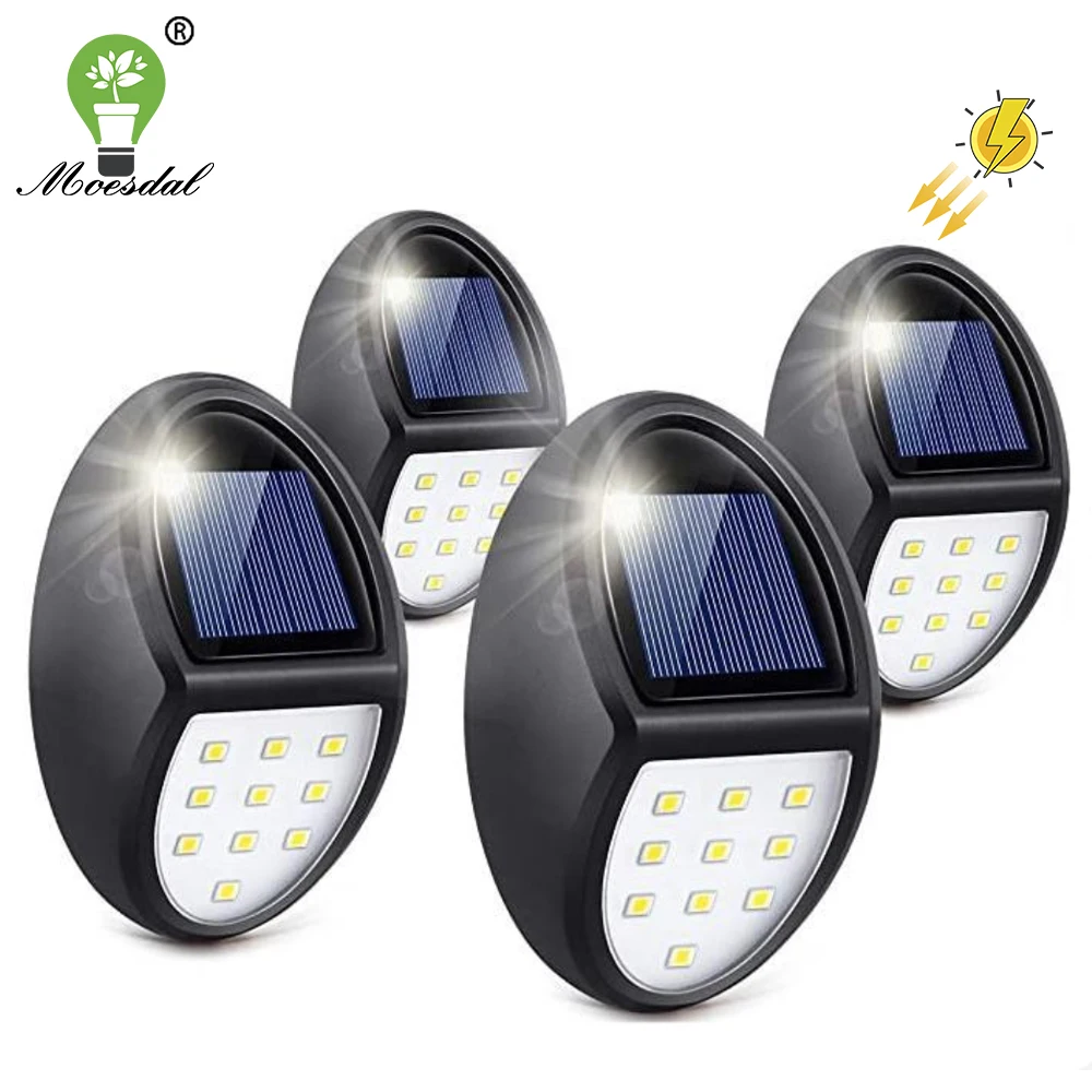 LED Solar Wall Light Outdoor Waterproof Solar Fence Light Terrace Light Suitable for Decks, Porches, Stairs, Courtyards, Steps