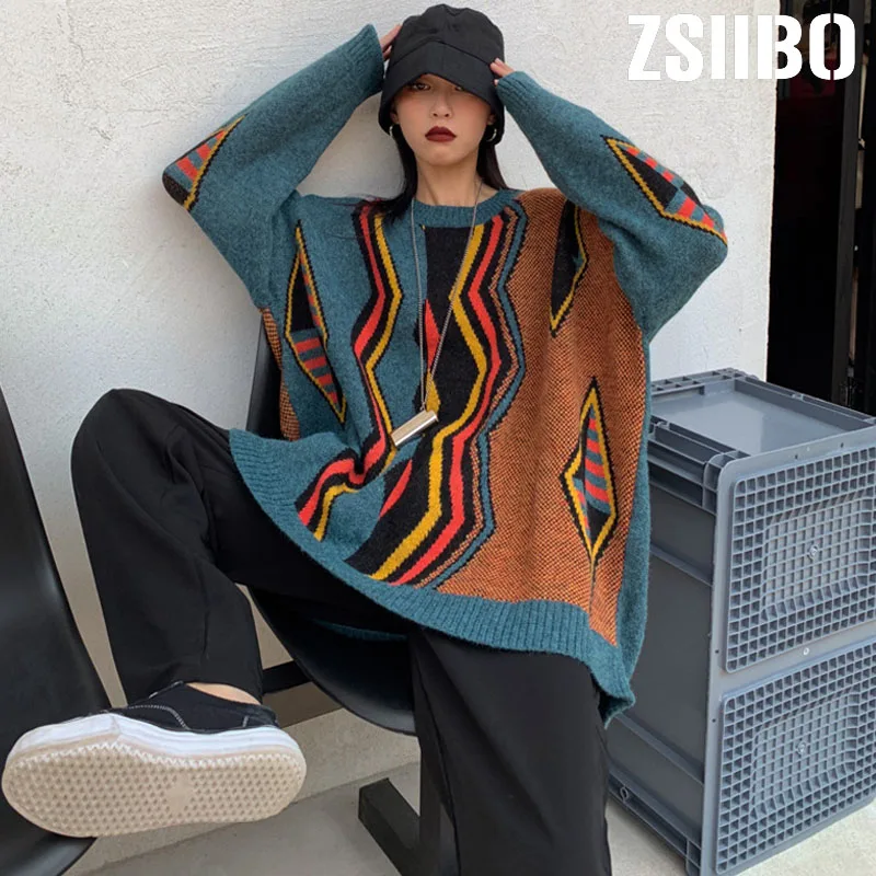 Женский вязаный пуловер с длинным рукавом и круглым вырезом зимний свитер 2019