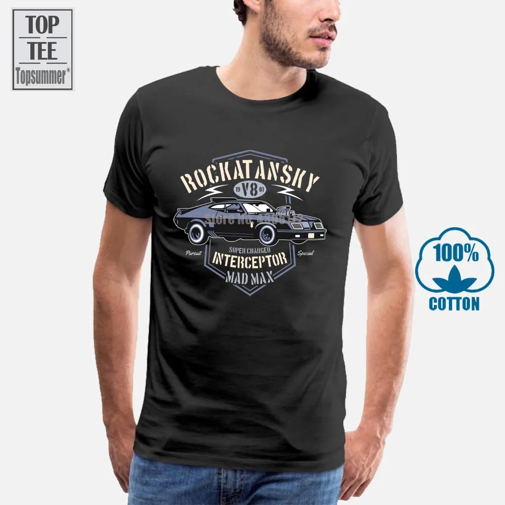 

Rockatansky Mens Mad Max Inspired T Shirt Supercharger Interceptor Car Film