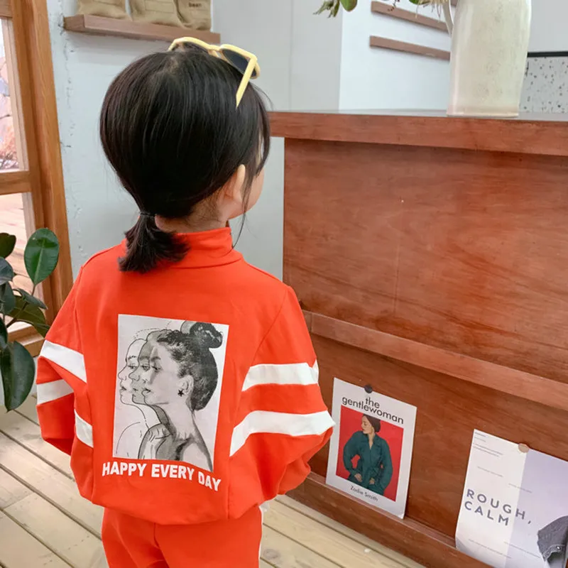 2019 новые спортивные костюмы для маленьких девочек хлопковые топы с длинными