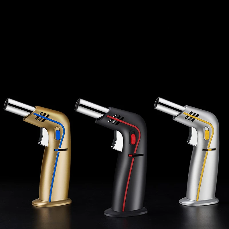 large capacity windproof bbq kitchen gas lighter jet torch butane cigar cigarette lighter metal jewelry welding lighter gadgets free global shipping