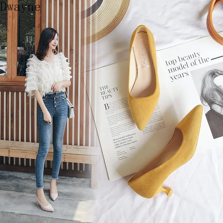 Новинка осени 2019 классические черные туфли на высоком тонком каблуке с острым