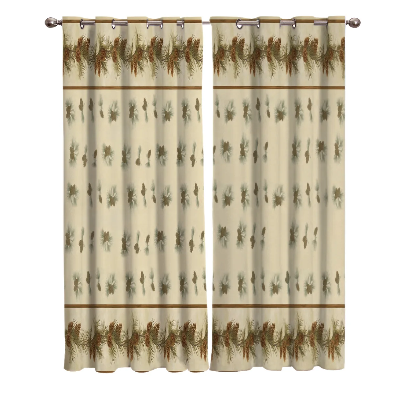 Рождество Сосновые Шишки сосновые ветки оконные занавески занавеска стержень