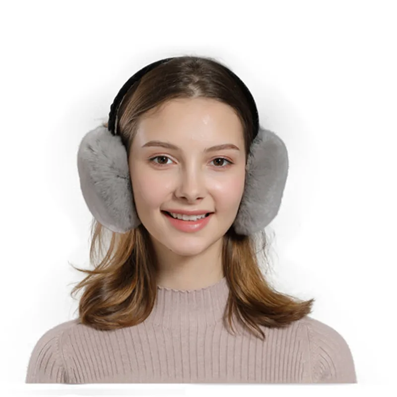 Лидер продаж плюшевые женские зимние теплые наушники из кроличьего меха