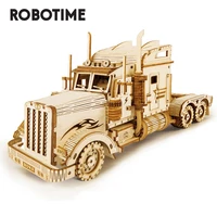 140 286pcs classic diy car model kits 3d wooden america heavy truck puzzle game toy gift for children adult mc502