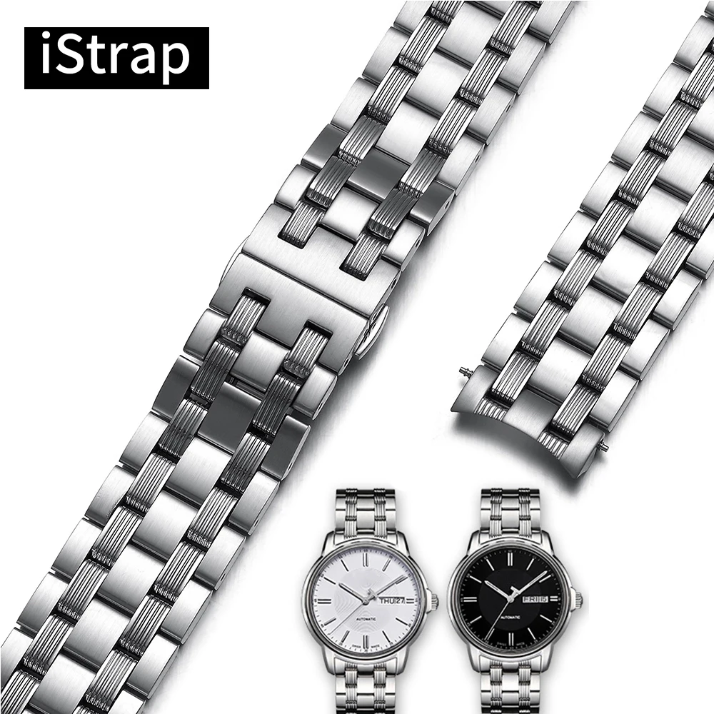 Ремешок из нержавеющей стали iStrap 316L 19 мм полированный и матовый Серебряный