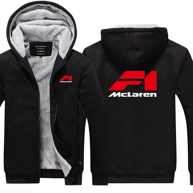 Толстовка мужская флисовая на молнии Свитшот Mclaren Повседневная утепленная