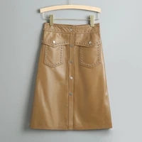 2021 spring skirt heavy rivet high waist mid length a line skirt long skirt j4