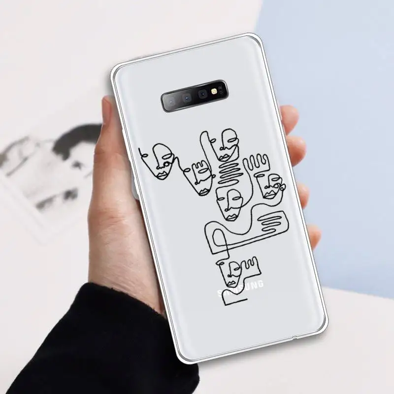 

Funny Face Abstract Cartoon Phone Case Transparent For Samsung Galaxy A71 A21s S8 S9 S10 plus note 20 ultra