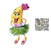 funny banana dancing girl new metal cutting dies stencils for making scrapbooking album festival cards embossing cut die mould