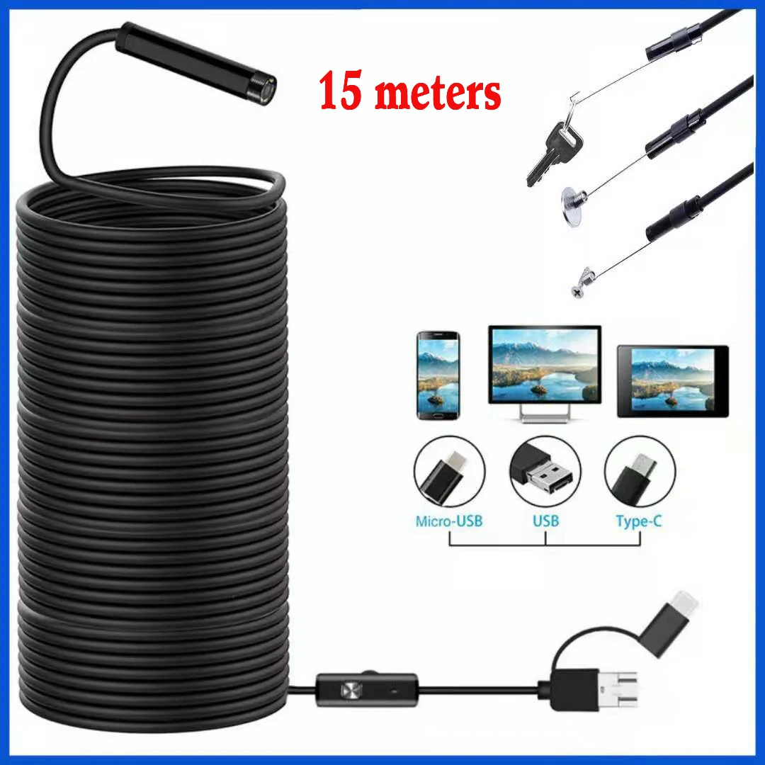 

Pipe detection endoscope HD underwater camera 5 mega-pixel wire connection mobile phone tablet 8LED illuminated Detection