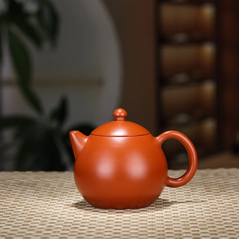 teapot is pure handmade, famous Longdan teapot raw ore red clay 230cc smooth ware danfang purple clay teapot Kung Fu