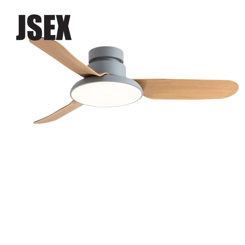 

Modern Low Floor Ceiling Fan With Led Light Remote Control Dining Living Room Bedroom Nordic Simple Home DC