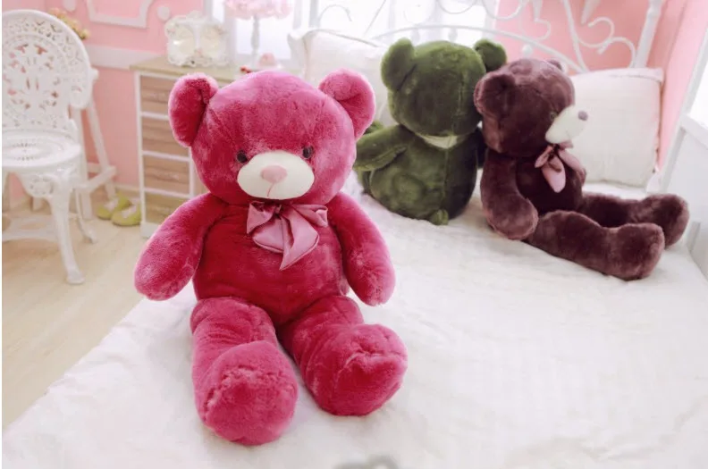

60cm Big Size Lucky Teddy Bear Toy Stuffed Bear Doll Colorful Teddy Bear With Tie Plush Toys For Valentines Day Soft Teddy