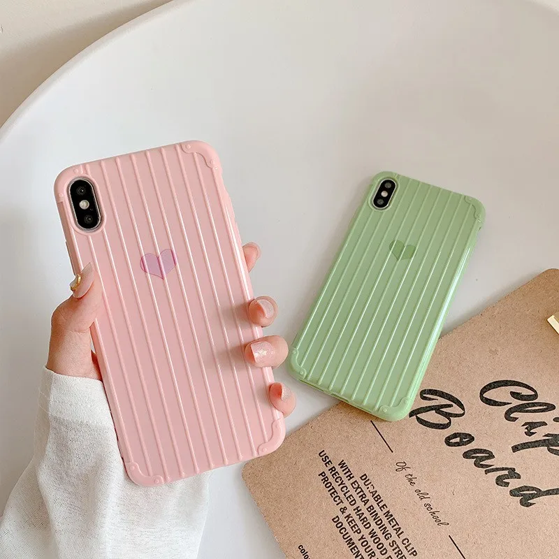 PU Сердце печати чехол для телефона защитный мобильный IPhone X/Xs/MAX Нескользящие