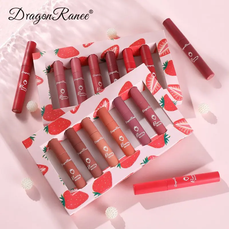 

6PCS Makeup Lipstick Lip Gloss of Hydrating Lipstick Lip Color Lip Makeup Long Lasting Moisture Cosmetic Liquid Lipstick Set