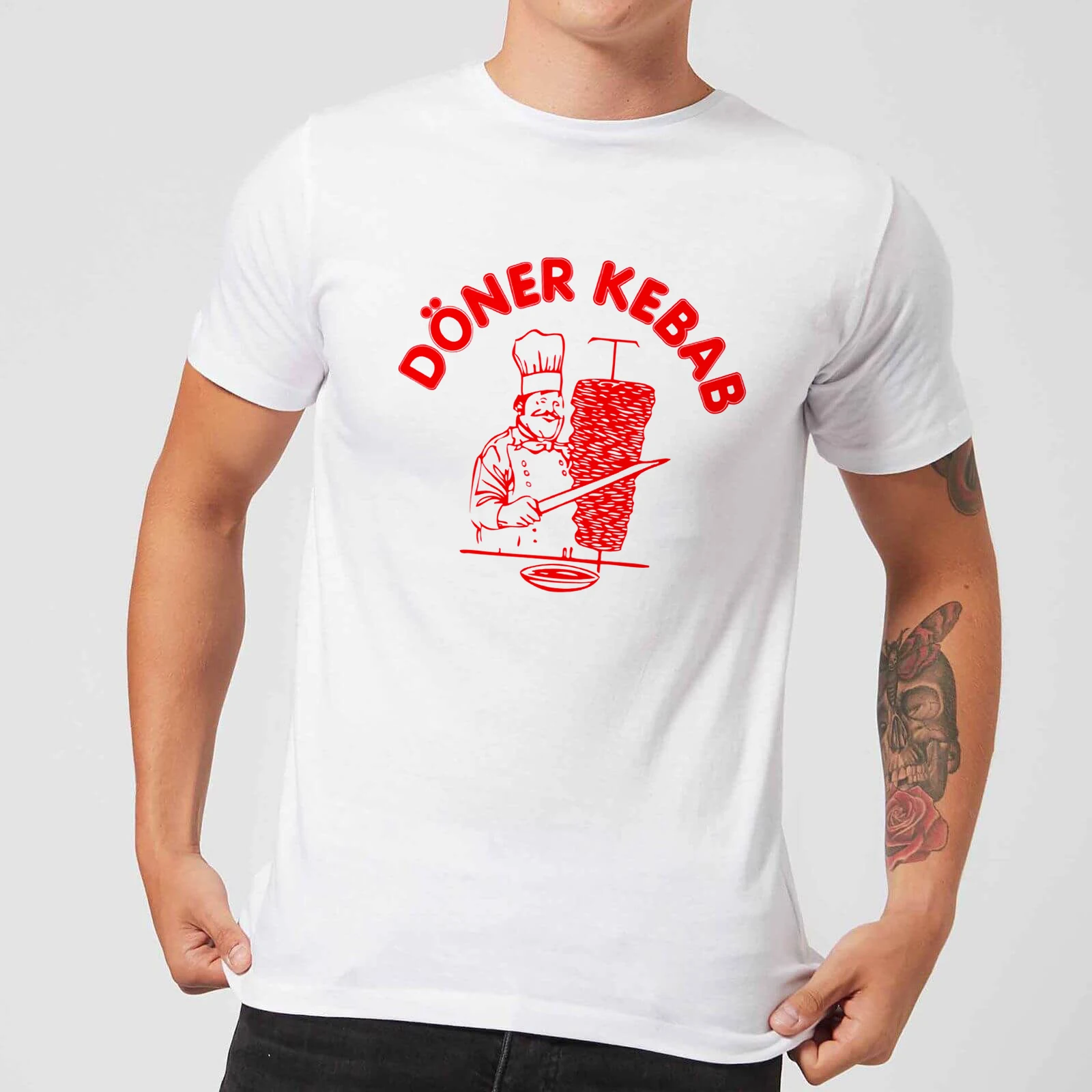 

2022 Camisetas de manga corta para hombre, Camisetas divertidas con estampado de Doner Kebab, Camisetas blancas, ropa de calle