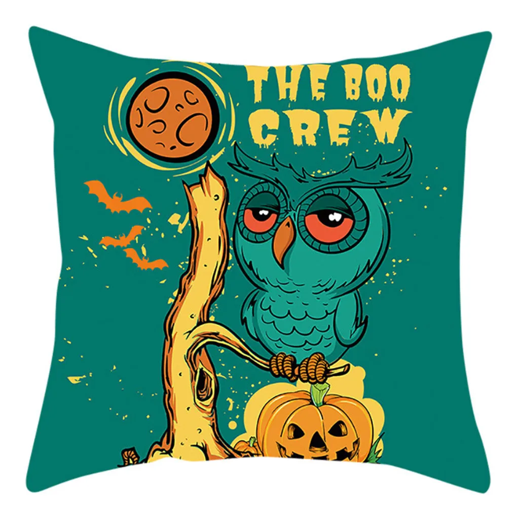 Осенний декоративный чехол на Хэллоуин зеленая забавная поясная наволочка с
