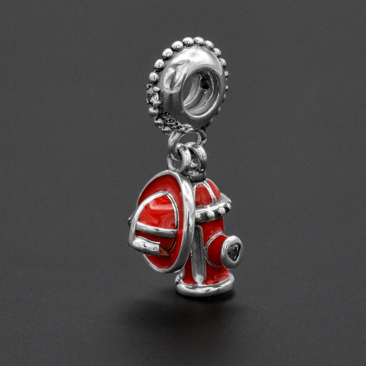 Красная эмаль огнеупорный гидрант подлинный кулон из стерлингового серебра 925