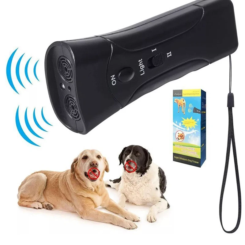 

3 in 1 Anti Barking Ultrasonic Without Battery Pet Dog Repeller Anti Barking Stop Bark Training Device Trainer LED Ultrasonic