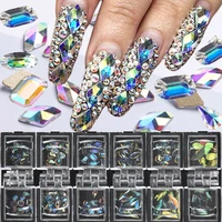 12 gridsbox of nail art diamond crystal ab shiny flat diamond gemstone rhinestone nail art decoration nail jewelry