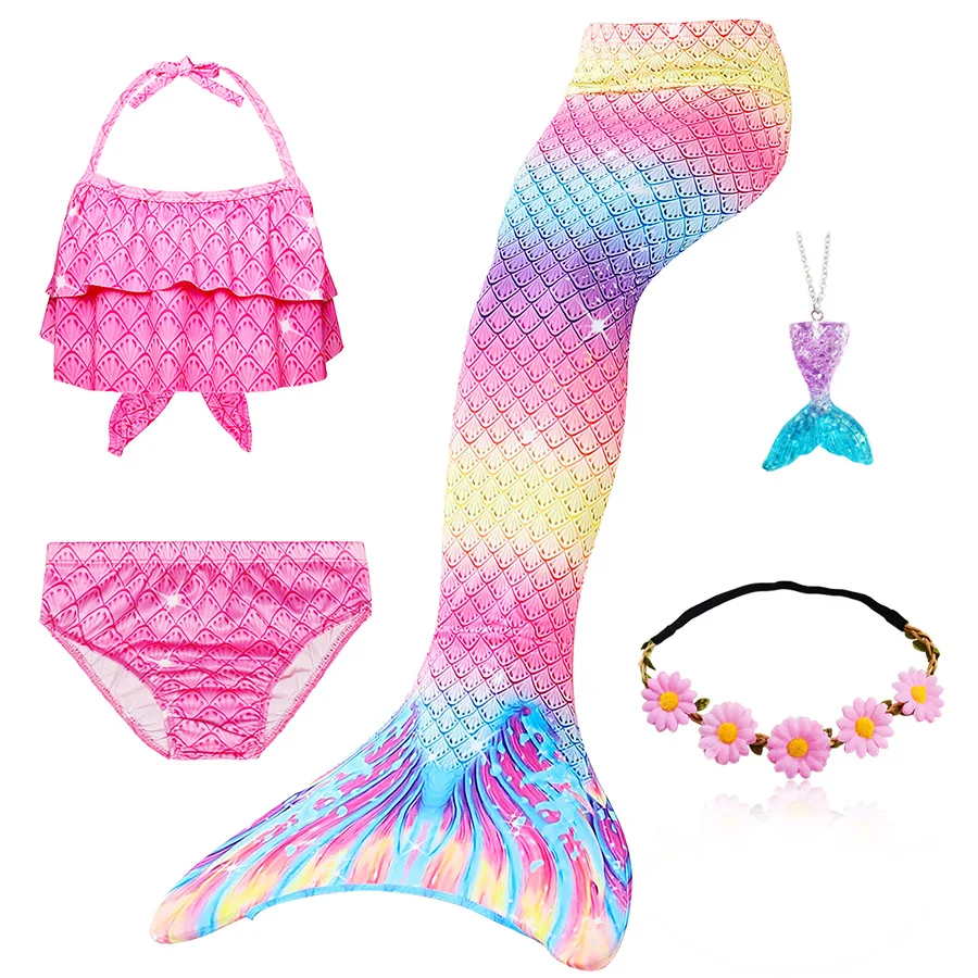 Детский костюм Русалочки для девочек купальный с маленьким хвостом бикини
