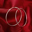 Женские серьги-кольца из серебра 100% пробы, CQE710