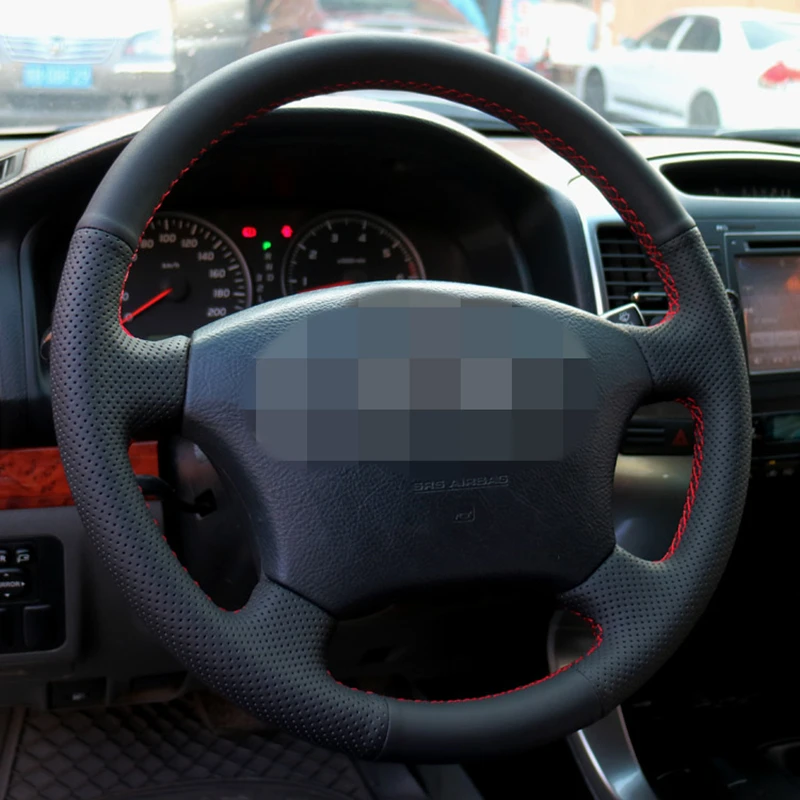 Кожаная оплетка Nappa на заднем колесе для Toyota Land Cruiser Prado 120 2004 2009 чехол рулевое
