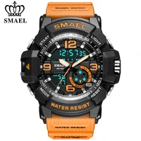 smael brand new men military watch quartz sport waterproof dual display wrist watch male digital analog clock relogio masculino