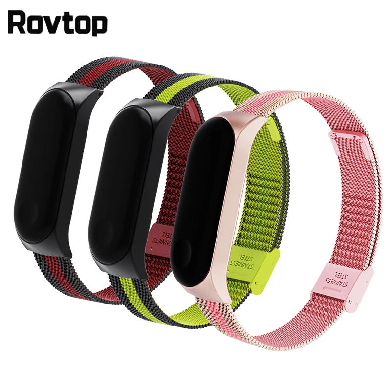 Браслет Rovtop Mi Band 3/4 металлический Безвинтовой браслет из нержавеющей стали для