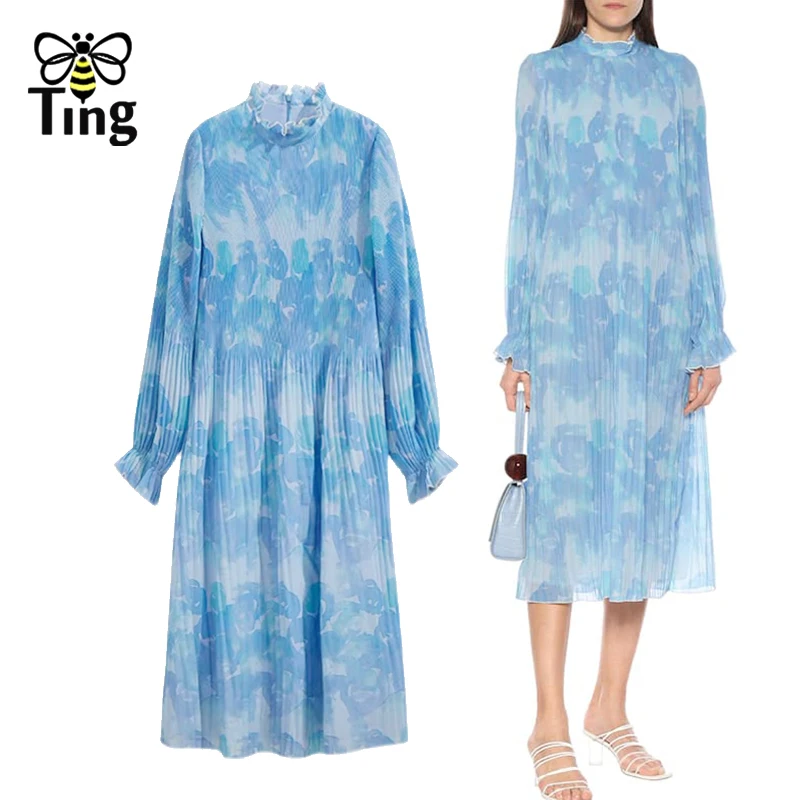 Дизайнерское прямое свободное шифоновое платье Tingfly с винтажным эстетичным