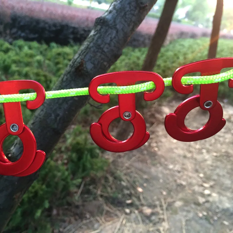 

Aluminum alloy new quick-hanging camping wind rope hanging buckle claw buckle self-locking hook round O-shaped buckle 10 pcs