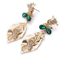 baroque earrings for women big drop earring leaf crystal korean earrings long earrings female 2019 jewelry pendientes oorbellen